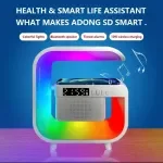 15W Wireless Charger Stand with RGB Lamp, Alarm Clock & Bluetooth Speaker