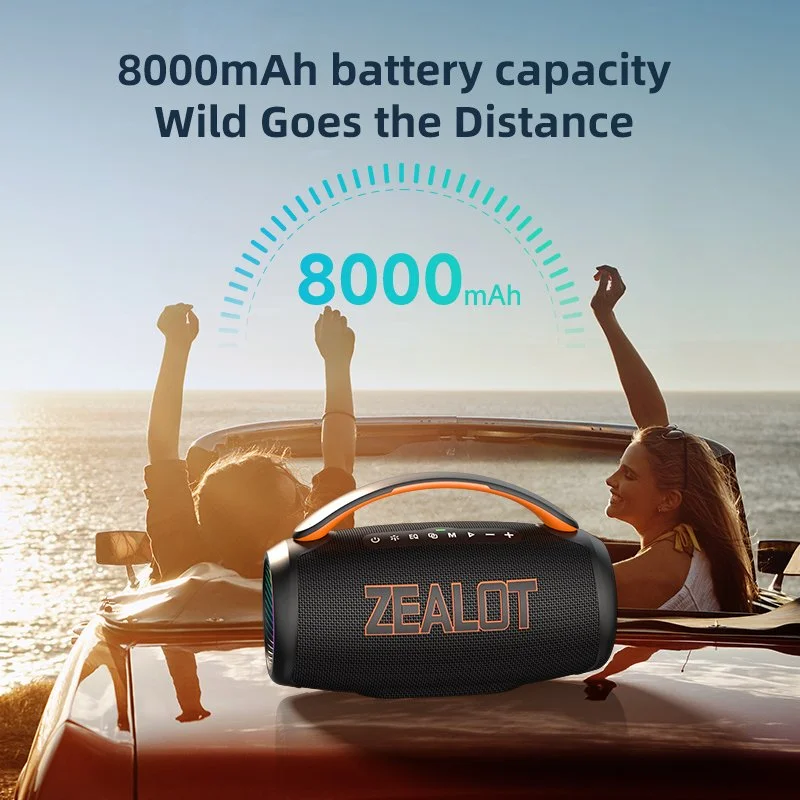60W Bluetooth Portable Speaker with 10-Hour Playtime & Waterproof Design