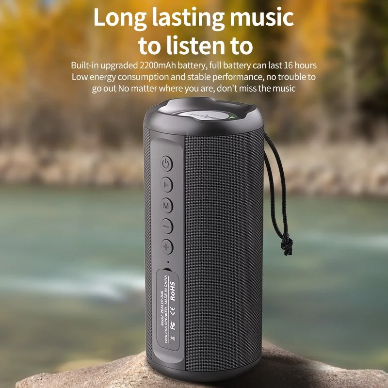 Portable Bluetooth Speaker with Subwoofer, FM Radio & Colorful Light Effects