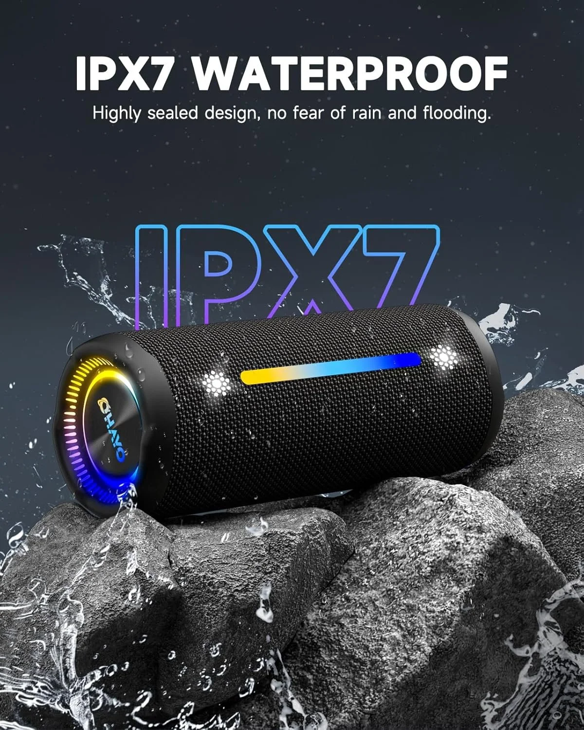 Portable Bluetooth Speaker with 24-Hour Playtime - IPX7 Waterproof