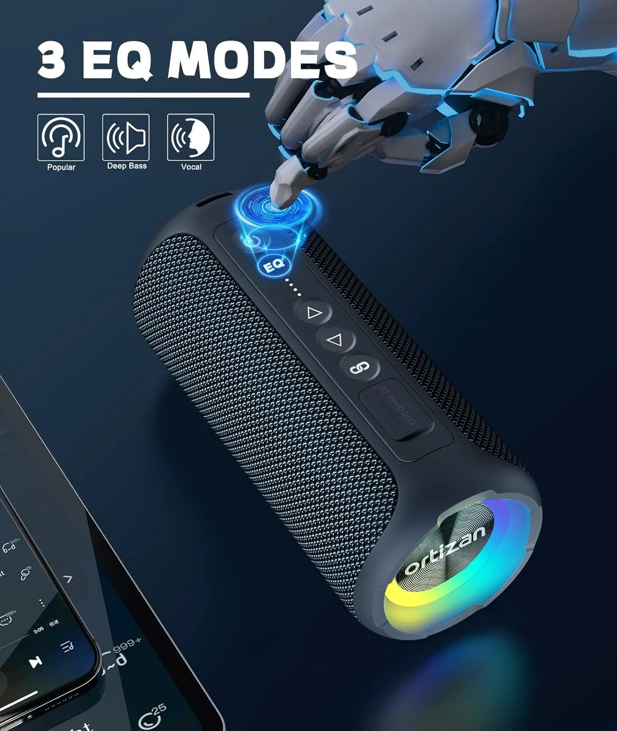 X8 Pro Portable Bluetooth Party Speaker 40W Deep Bass, RGB Lights, IPX7