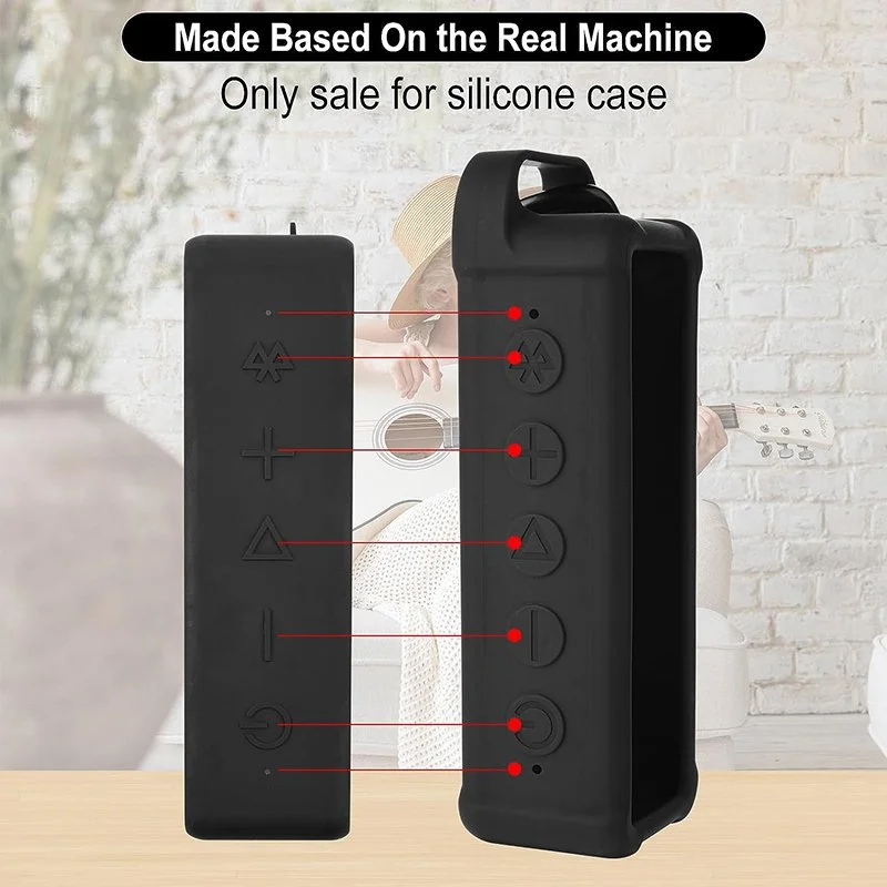 Silicone Protective Case for Portable Bluetooth Speaker with Handle & Carabiner