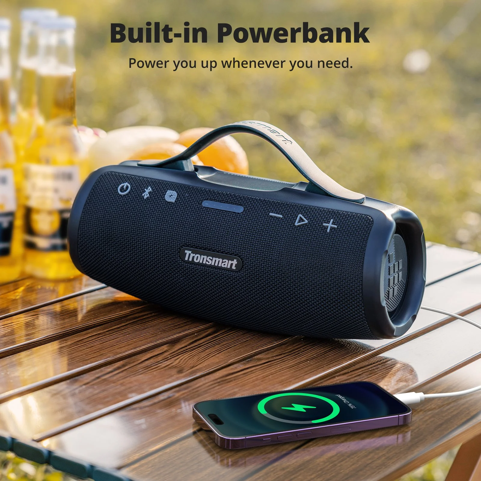 50W Waterproof Bluetooth Speaker with Powerbank & App Control