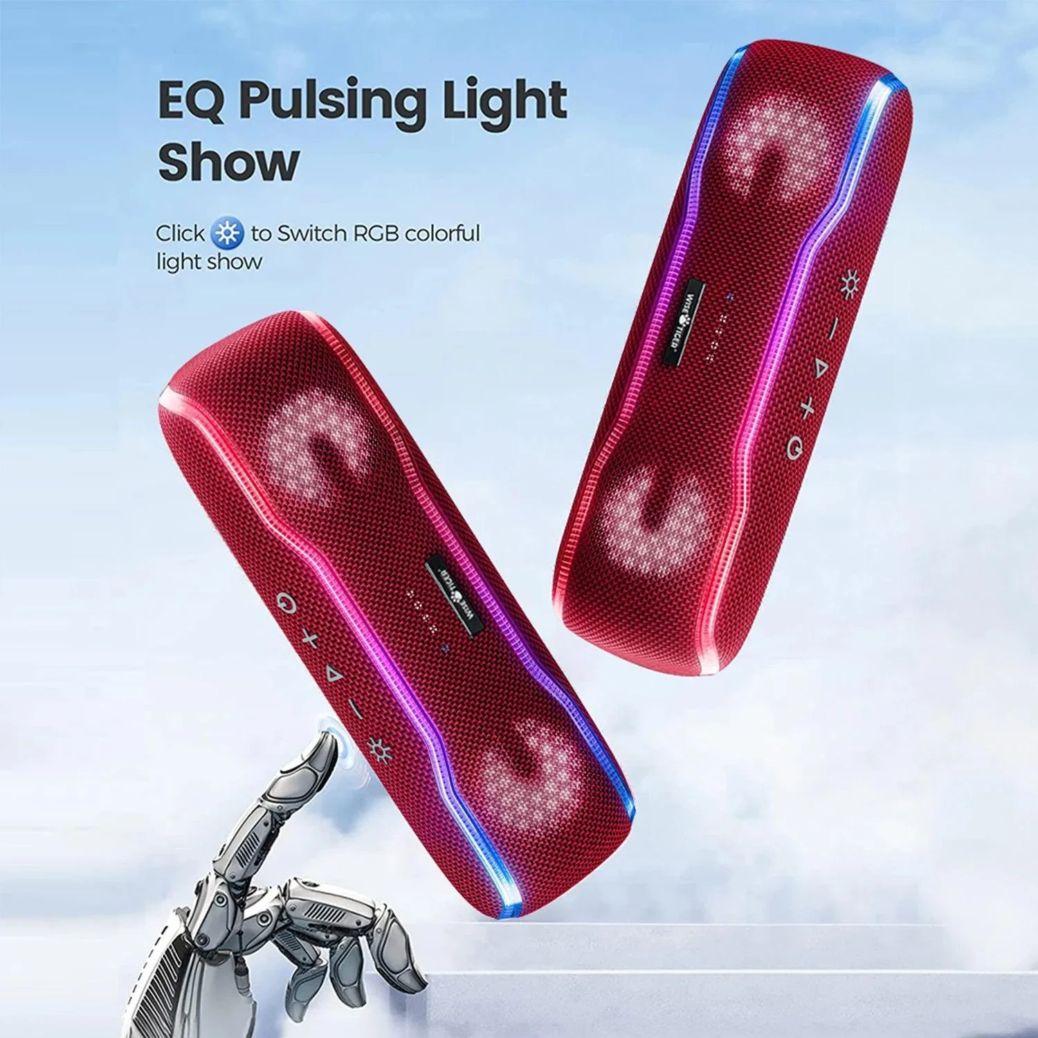 Waterproof Bluetooth Speaker with 25W Stereo Sound & RGB Lights