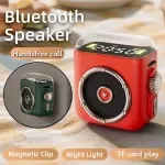 Mini Magnetic Bluetooth Speaker with Time Display and Night Light – Wireless MP3 Music Box