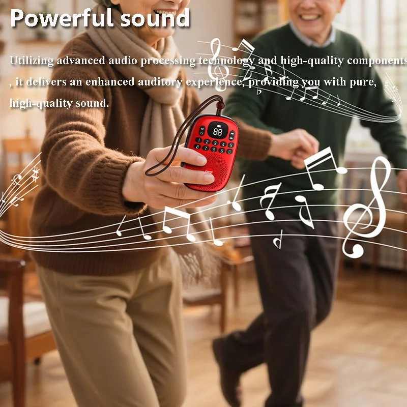 Compact FM Radio with Bluetooth 5.4 and Rechargeable Battery
