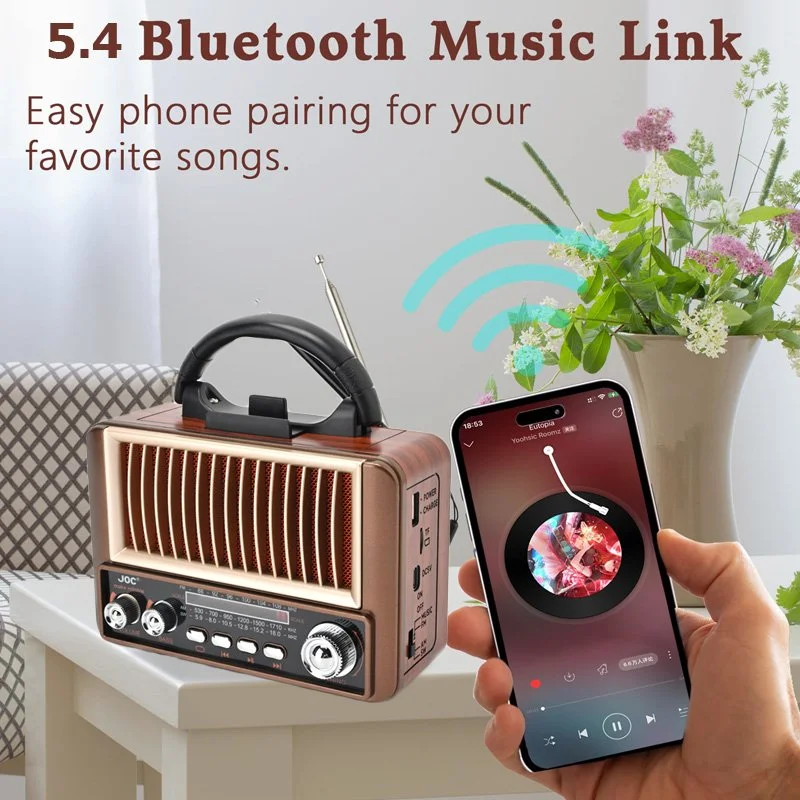 Portable Classic Full Band Radio with Bluetooth and USB Playback