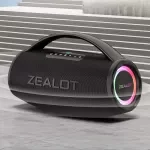 80W Bluetooth Speaker with RGB Lights, Portable Handle, and 12-Hour Playtime
