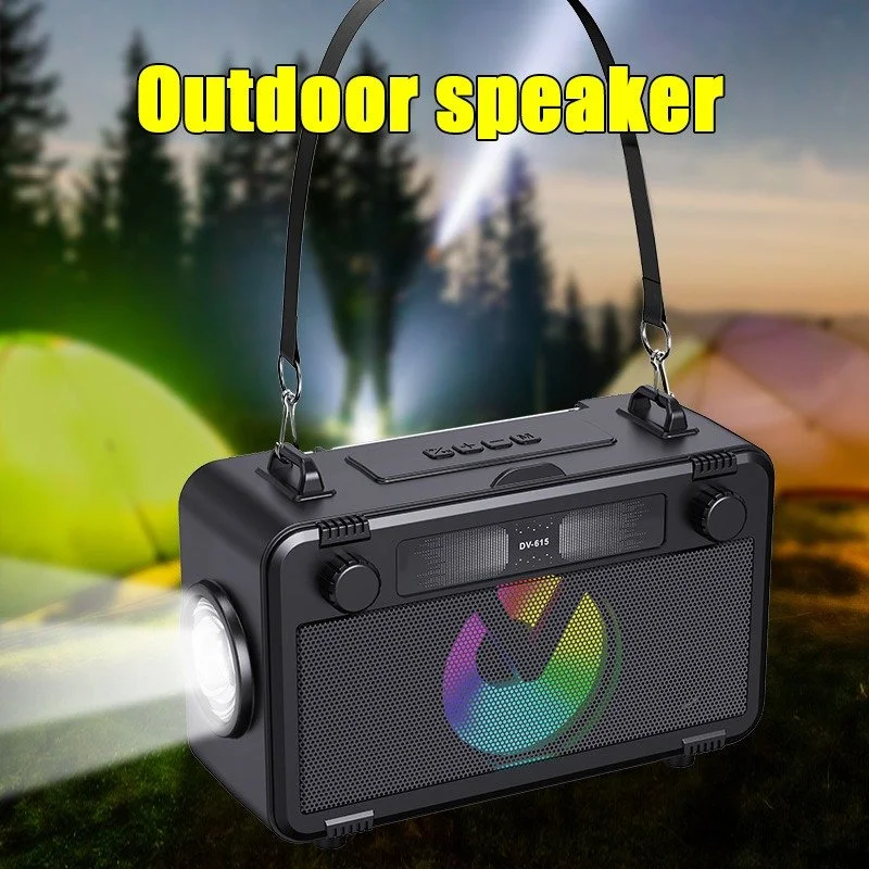 Portable Bluetooth Speaker with Solar Charging and FM Radio