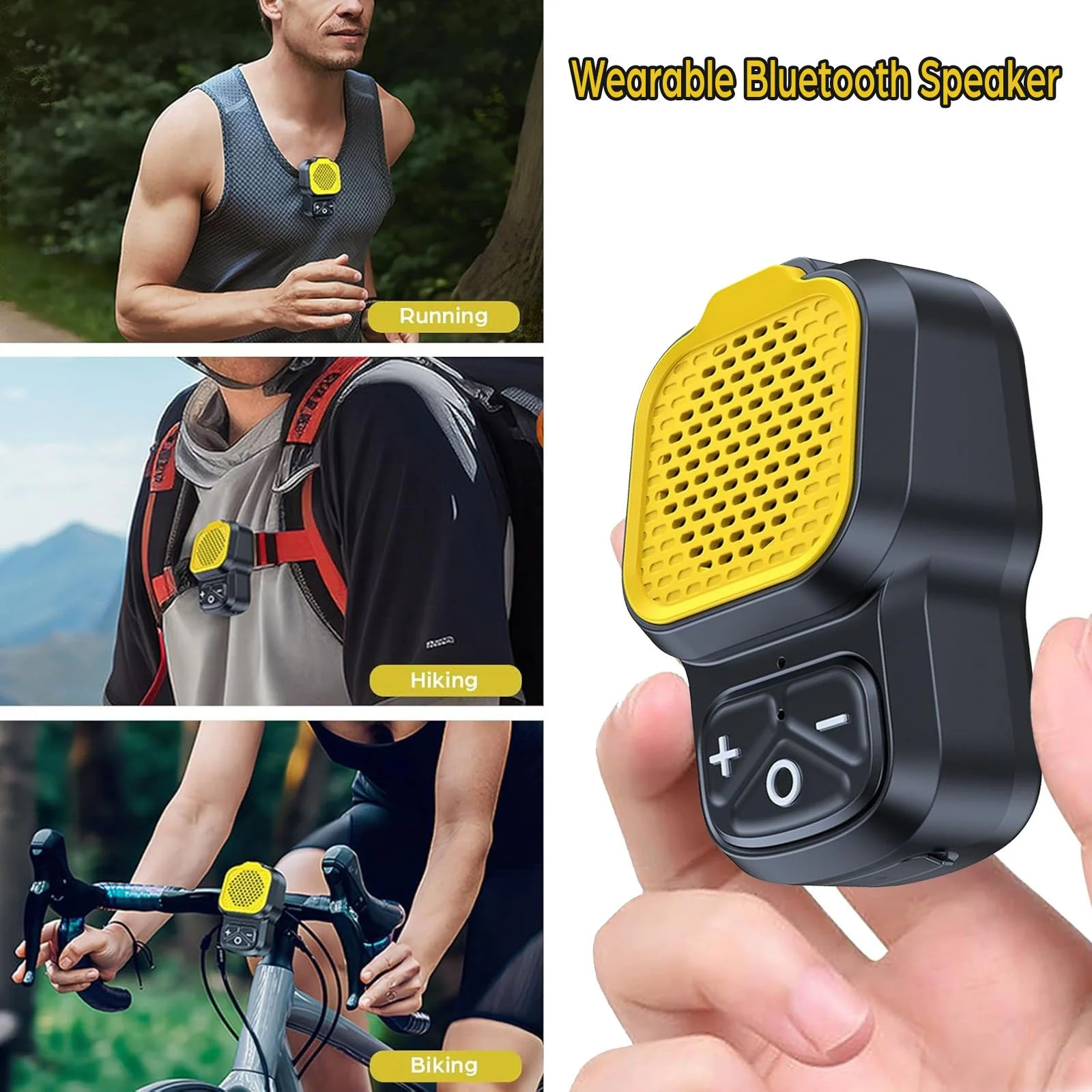 Clip-On Bluetooth Speaker with 10-Hour Playback, IPX5 Waterproof