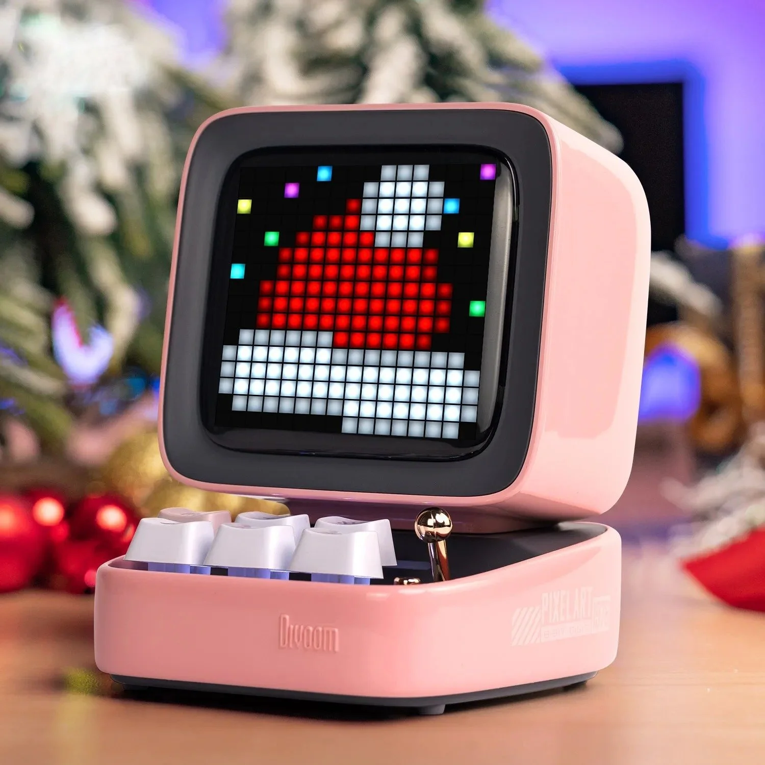 Retro Pixel Art Bluetooth Speaker & LED Display with Alarm Clock