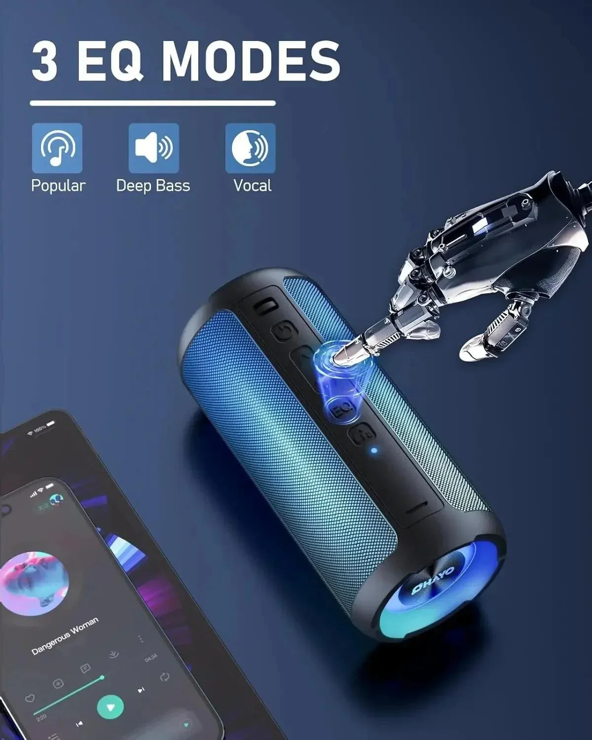 Portable Bluetooth Speaker with RGB Lights