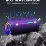 Outdoor Portable Bluetooth Speaker with RGB Party Lights & IPX7 Waterproof