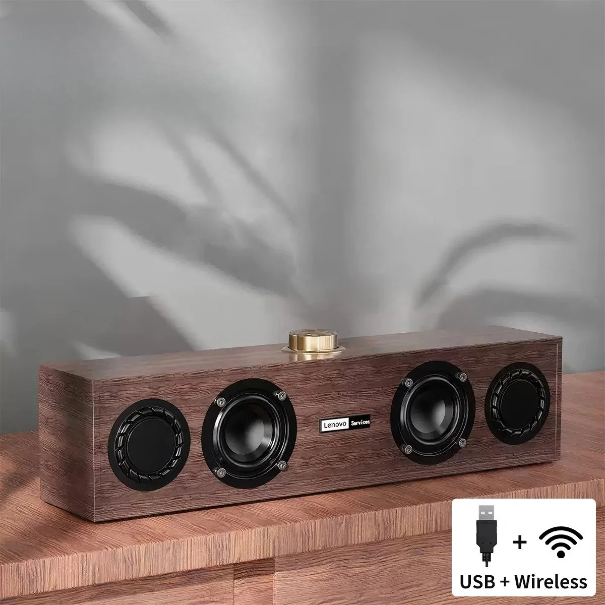 Retro Dual-Mode Bluetooth & Wired Wooden Subwoofer Speaker