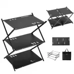 Multi-Level Portable Folding Camping Shelf – Aluminum Outdoor BBQ Table Rack