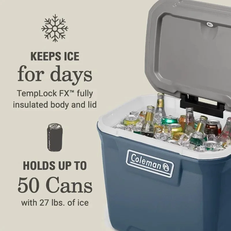 60QT Wheeled Camping Cooler Box