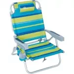 Adjustable 5-Position Lightweight Folding Beach Chair with Towel Bar