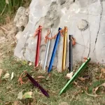 Heavy Duty 10-Pack Aluminum Tent Pegs with Reflective Cord