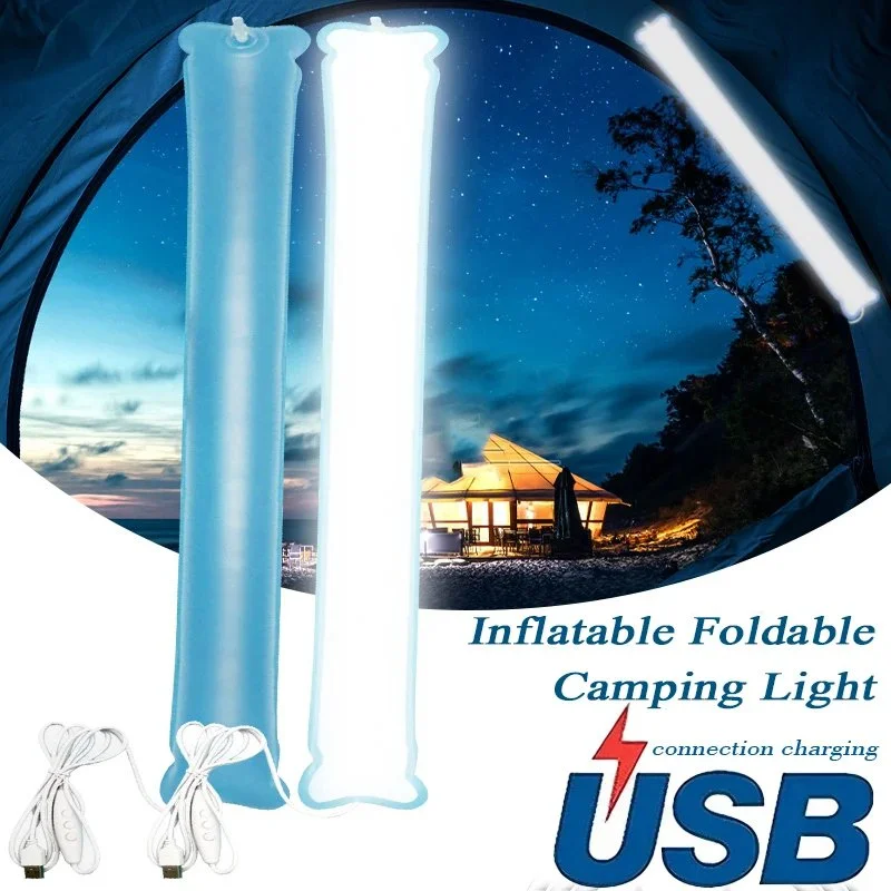 Portable Inflatable Camping Light Strip with USB Rechargeable Features