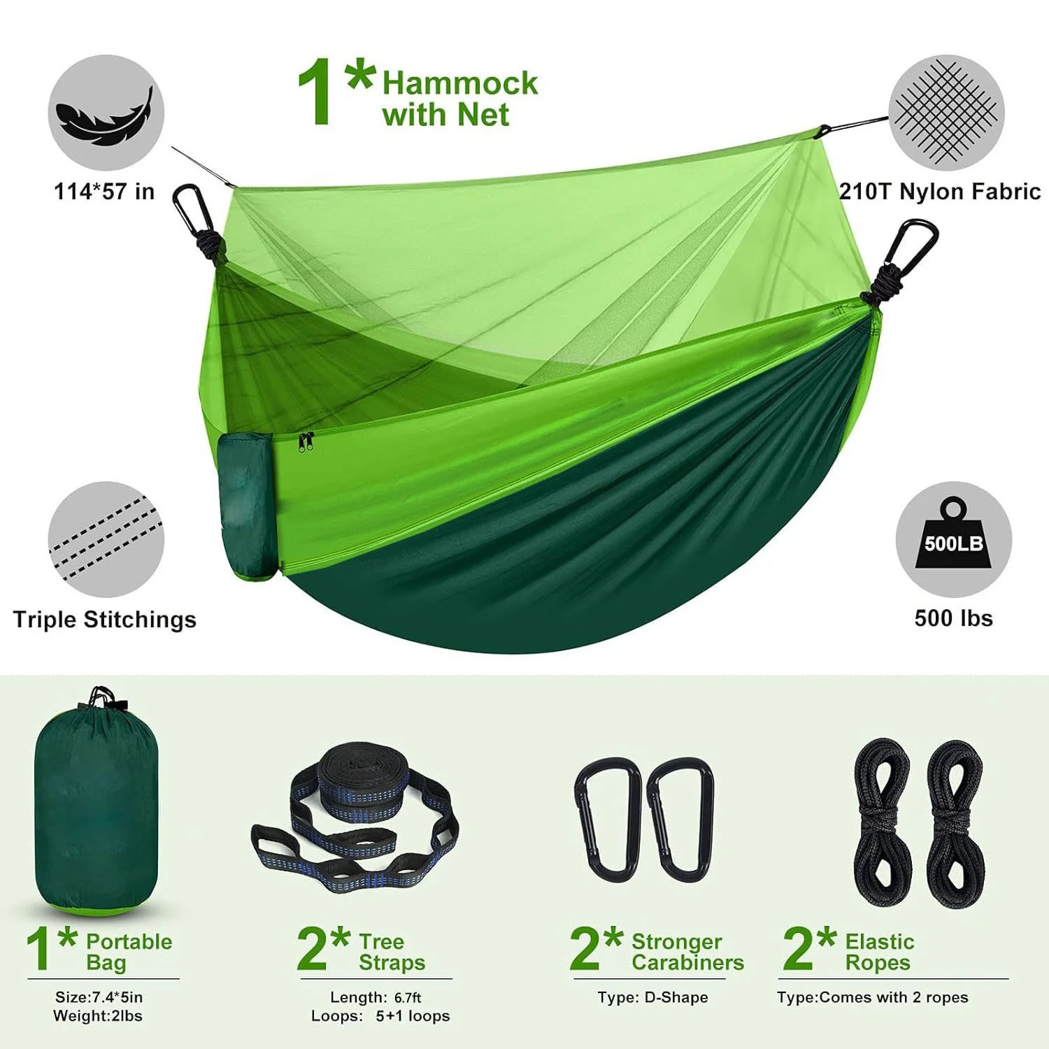 Camping Hammock with Mosquito Net – Portable Outdoor Sleeping Hammock