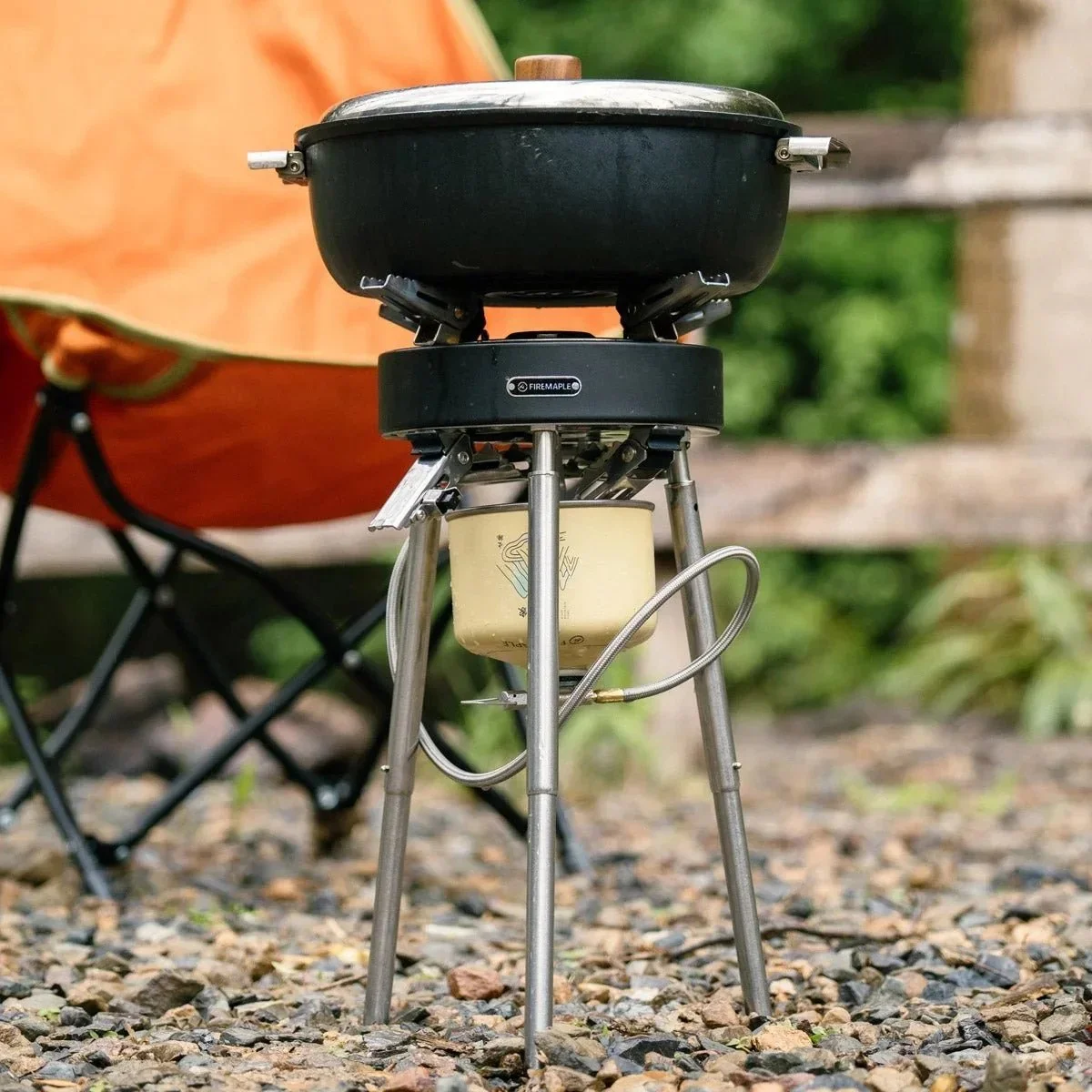 High-Power Outdoor Gas Camping Stove with Adjustable Preheaters & Portable Design