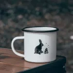 350ML Coral Enamel Mug for Camping & Hiking
