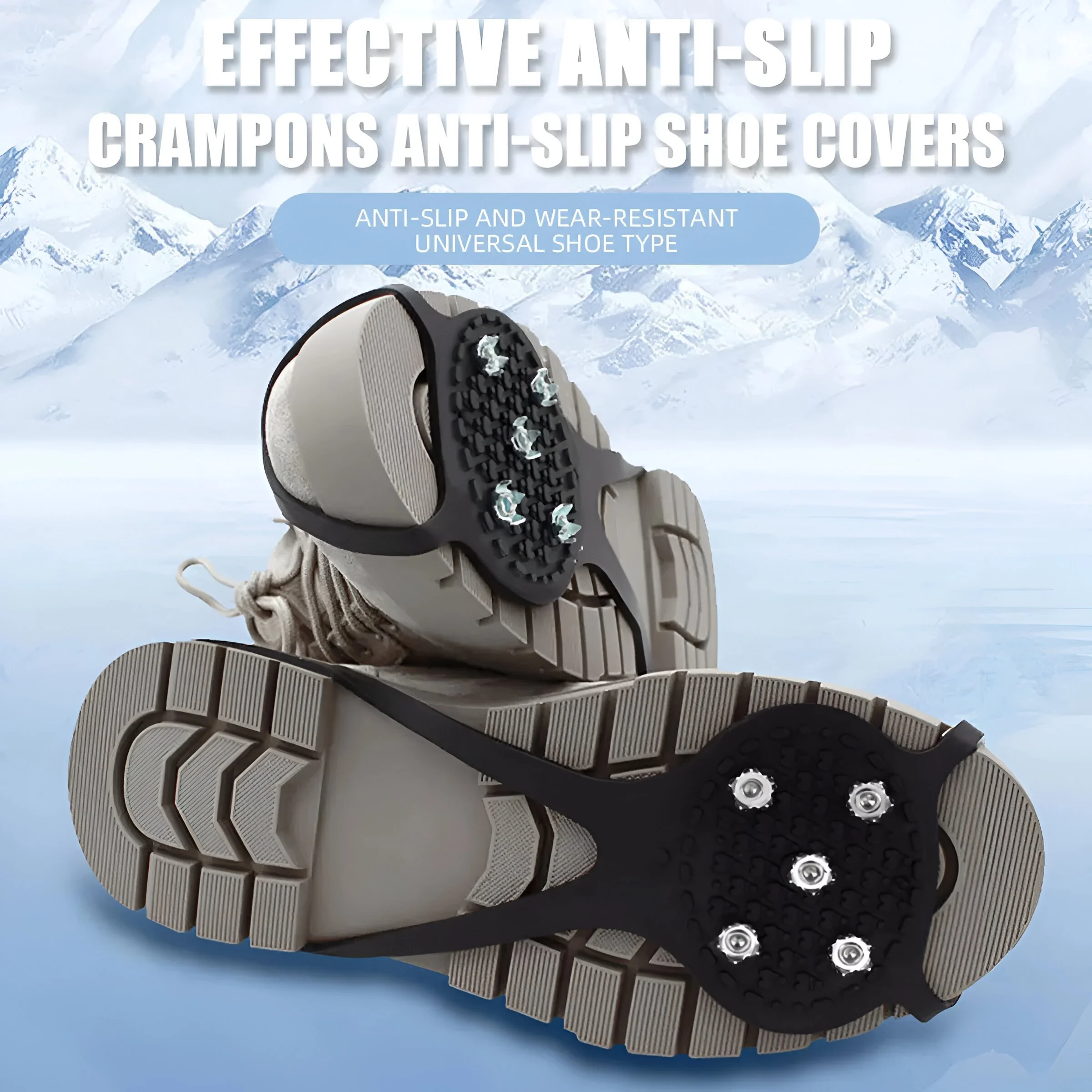 Unisex Ice Gripper Cleats - Non-Slip Crampons for Snow and Hiking