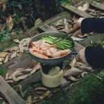 Ultralight Titanium 8’’ Frypan with Foldable Handle – 1L Outdoor Camping Frying Pan