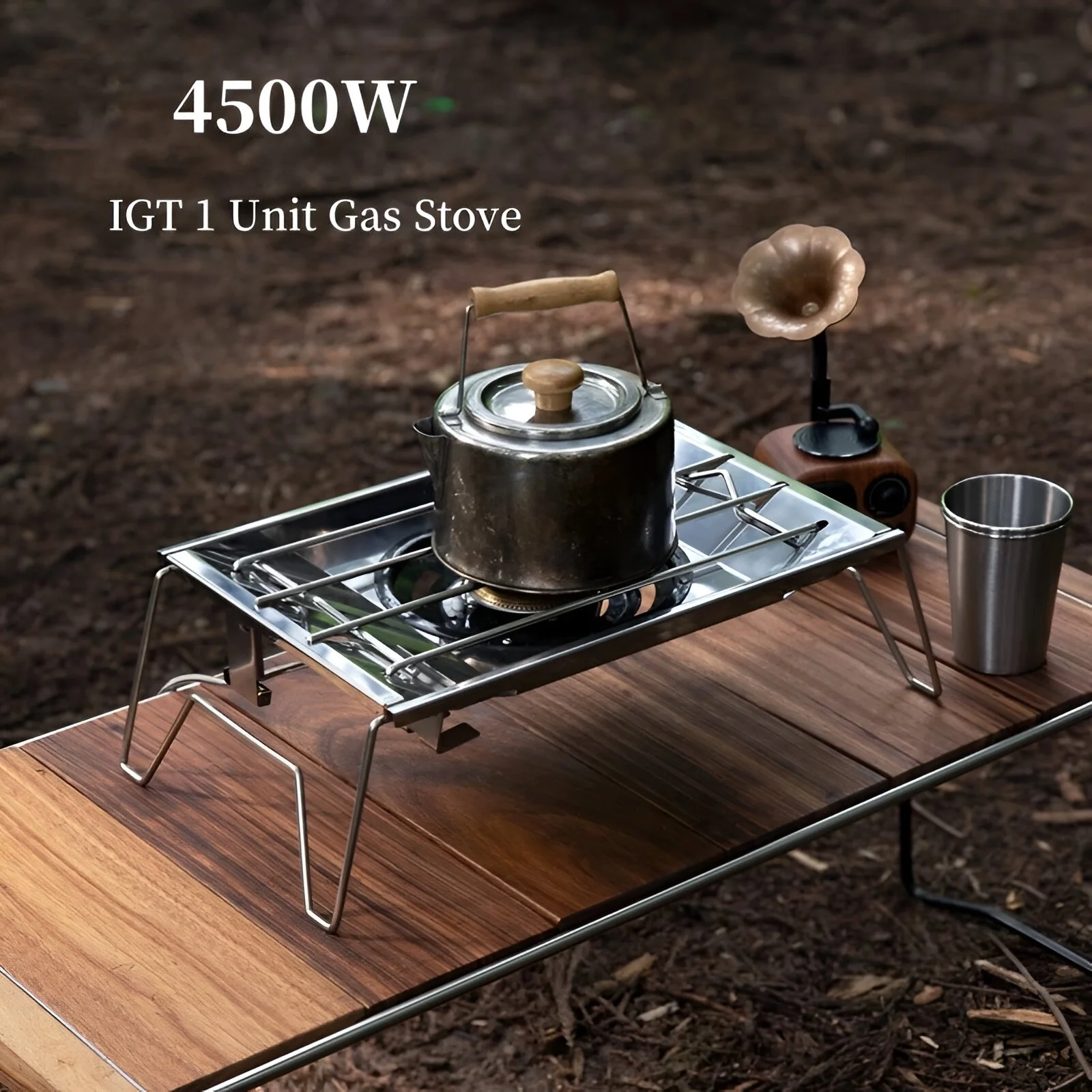 Portable Gas Stove 4500W - Folding Stainless Steel Burner for Outdoor Cooking