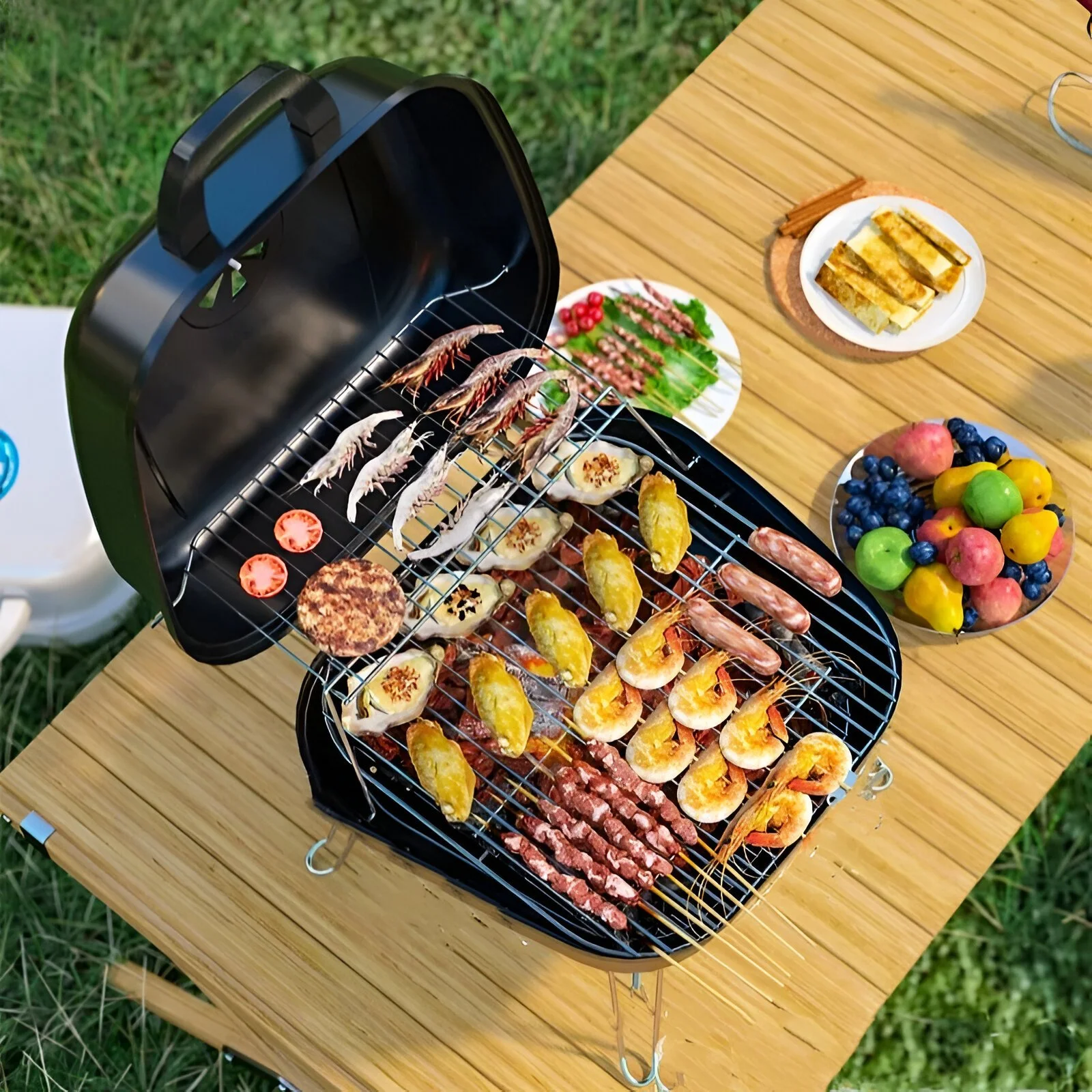 Portable Outdoor Fire Pit & BBQ Grill – Wood & Charcoal Camping Stove