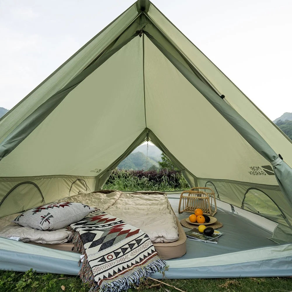 Waterproof Anti-Tipi Cotton Camping Tent with UV Protection - 3-4 Person