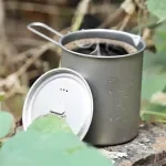 750ml Titanium Camping Mug with Lid and Handle – Ultralight & Durable