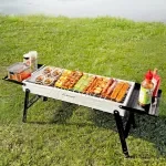 Portable Folding Charcoal BBQ Grill for Camping, Travel, and Outdoor Picnics
