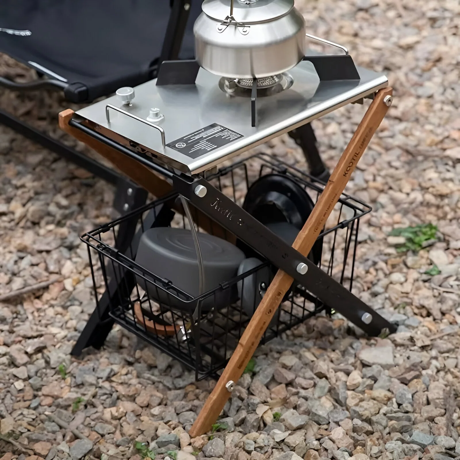 Double-Layer Storage Shelf for IGT Table – Portable Outdoor Camping Rack