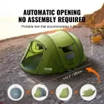 4-Person Pop-Up Waterproof Camping Tent with UV Protection & Ventilation