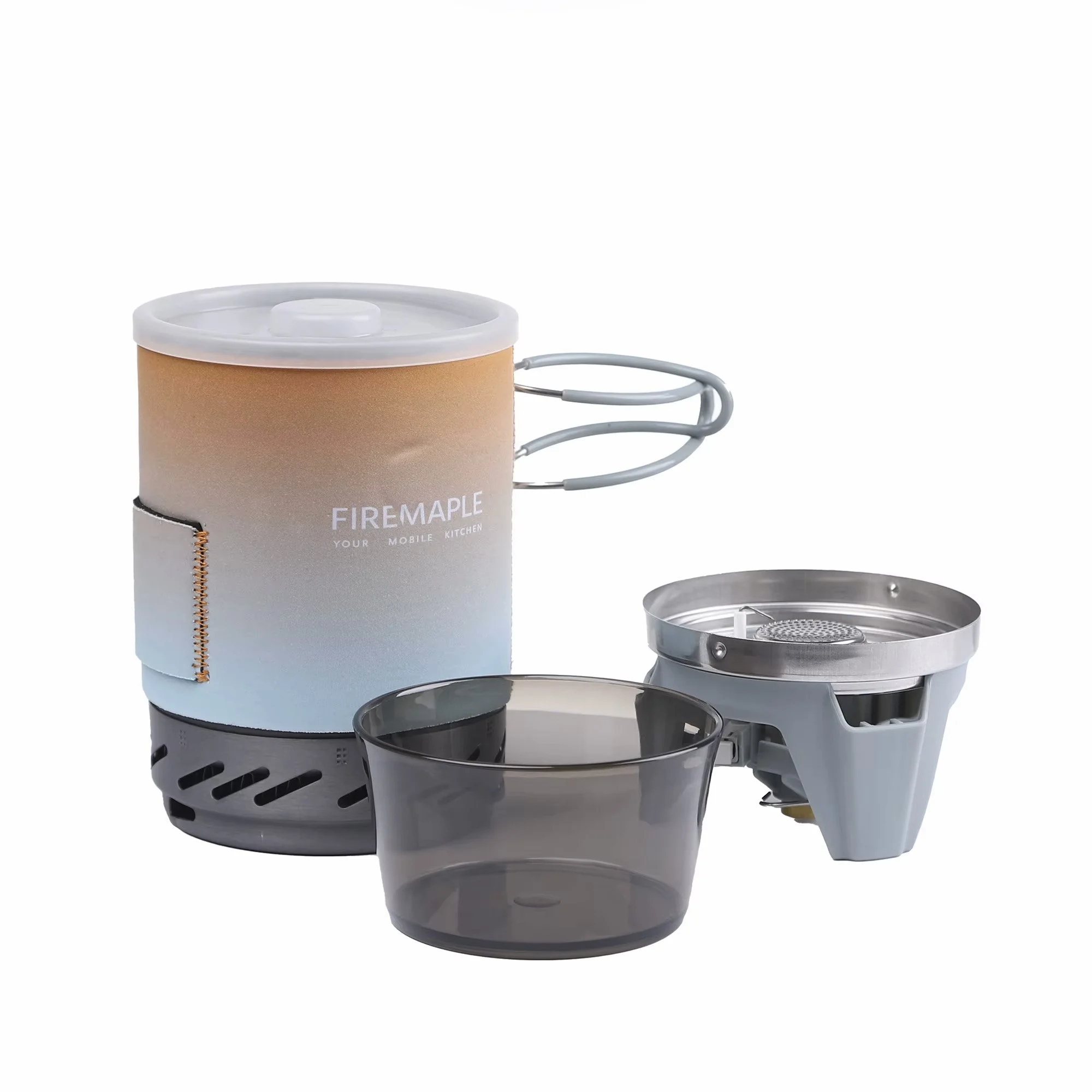 Portable Camping Stove Cooking System with Heat Exchanger & Piezo Ignition