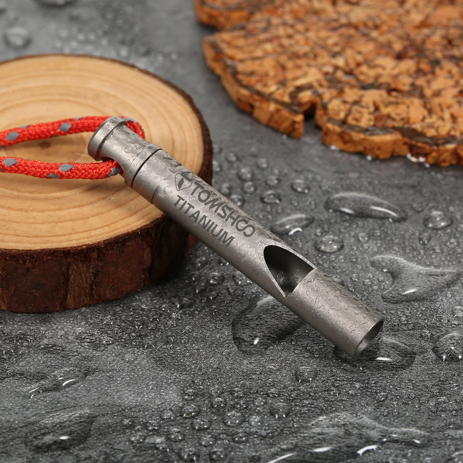 Ultralight Titanium Survival Whistle with Lanyard