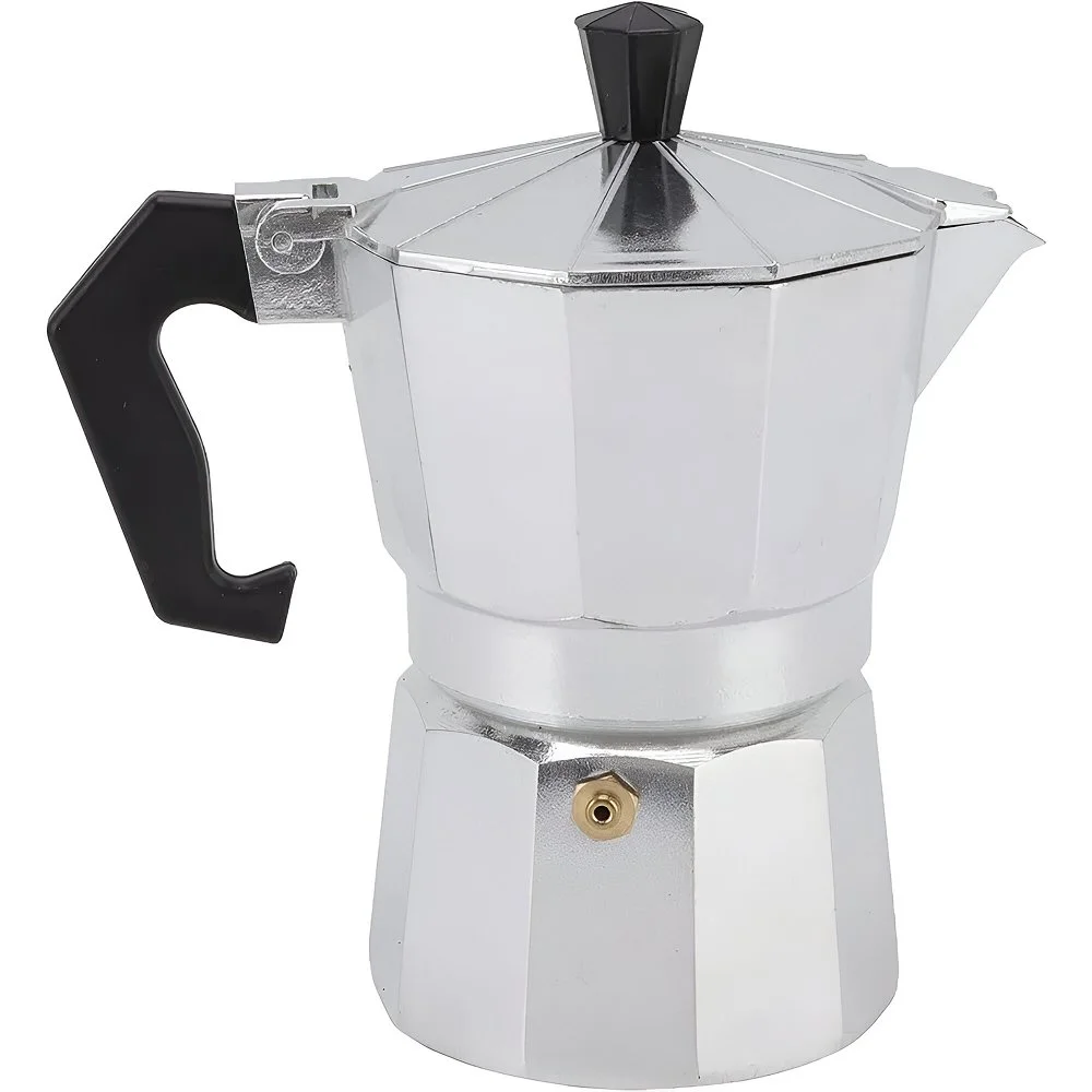 Aluminum Octagonal Moka Coffee Kettle for Home, Office, Outdoor & Camping
