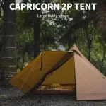 Ultralight 2-Person Pyramid Camping Tent with Double-Sided Silicone Ripstop Nylon
