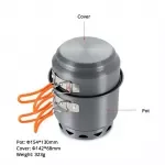 Compact Lightweight Camping Cookware Set with Heat Exchange for 1-2 People
