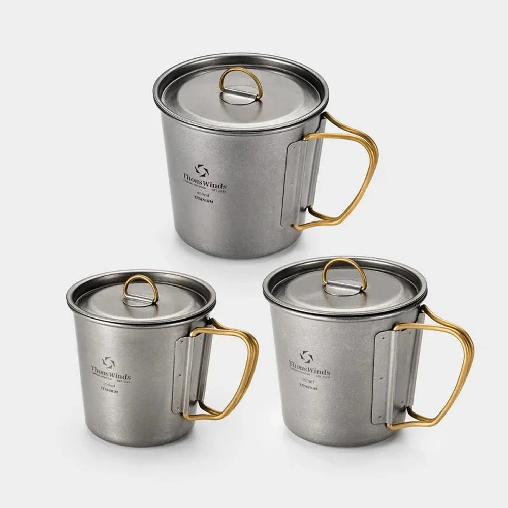 Lightweight Titanium Camping Cup with Self-Dampening Lid