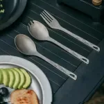 Lightweight Titanium Camping Cutlery Set – Fork, Spork & Spoon for Outdoor Use