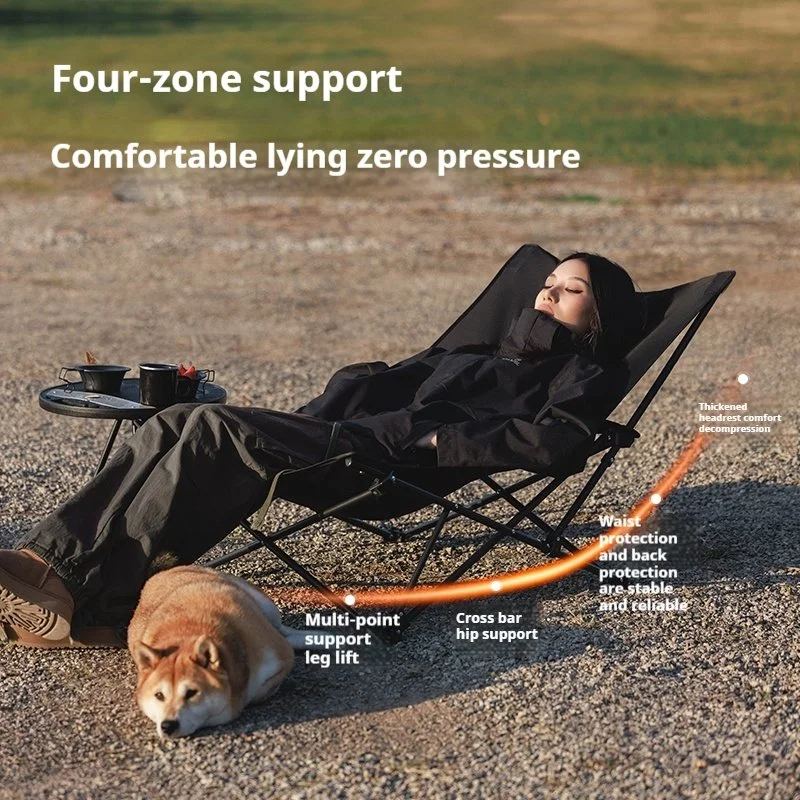 Folding Recliner Chair for Camping, Beach & Outdoor Lounging – 330 lb Capacity