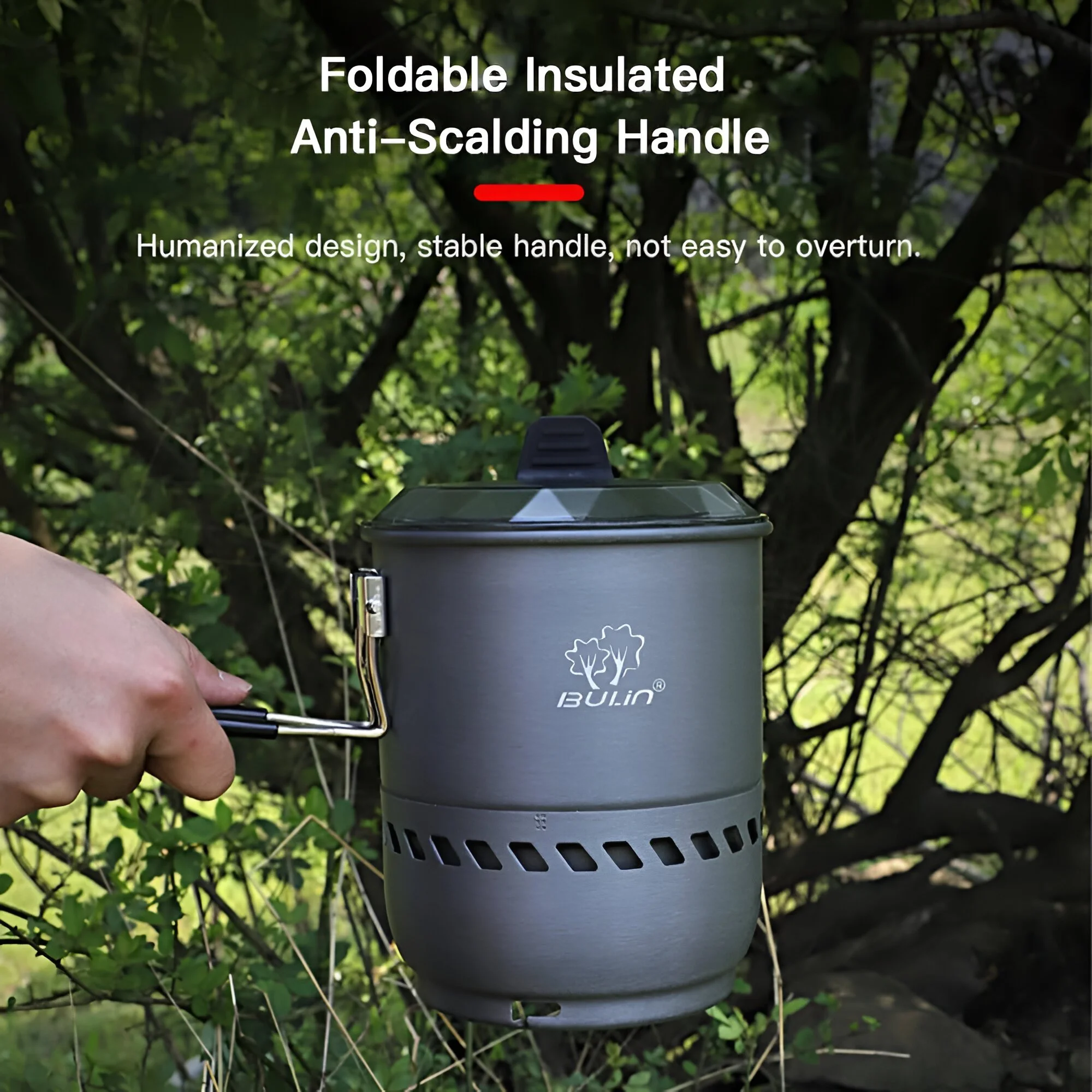 2100W Portable Outdoor Gas Stove with Integrated Pot for Camping & Hiking