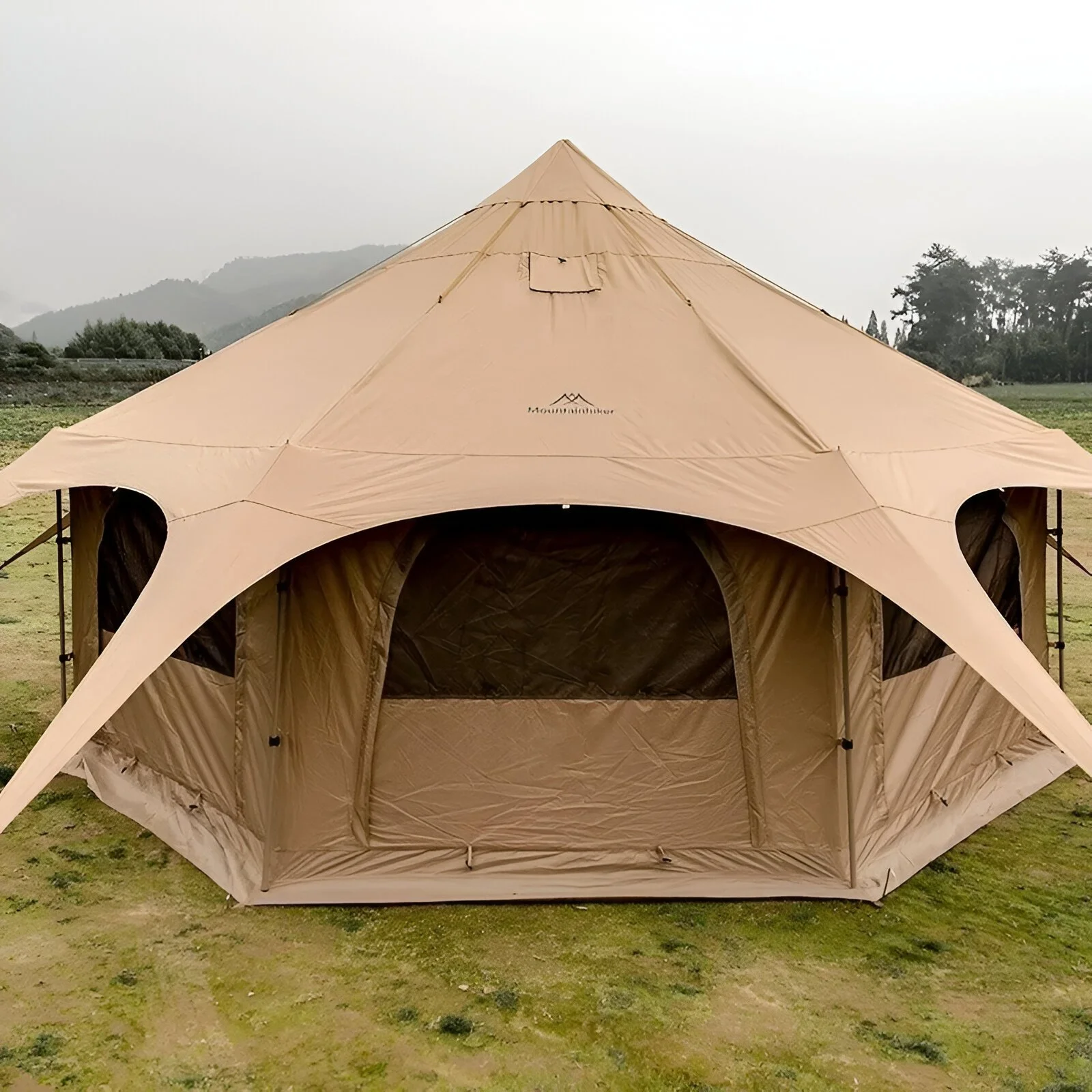 Spacious Waterproof Cotton Yurt Tent for 8+ People