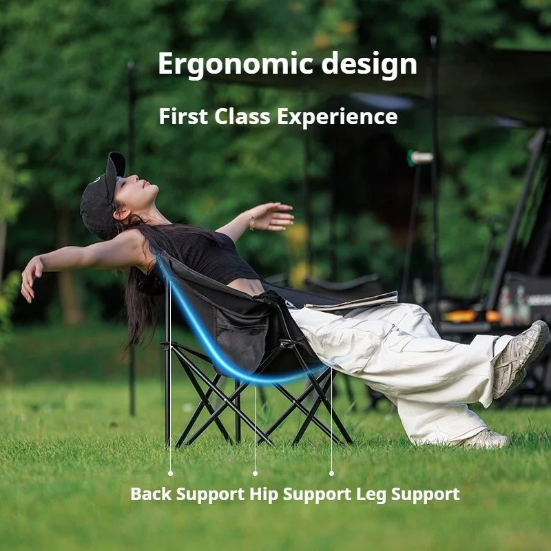 Widened Folding Moon Chair with Thick Oxford Fabric for Camping & Beach