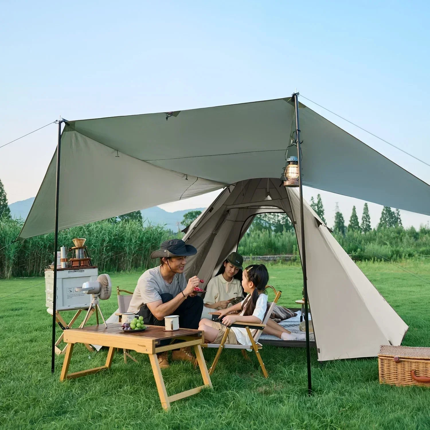 Waterproof 3-4 Person Pyramid Tent – Large Outdoor Camping Hiking Shelter