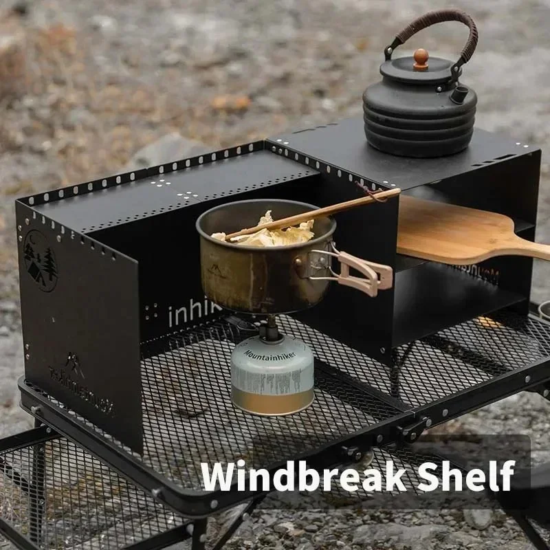 Portable Folding Windproof Triple Camping Rack with Thickened Aluminum Panels