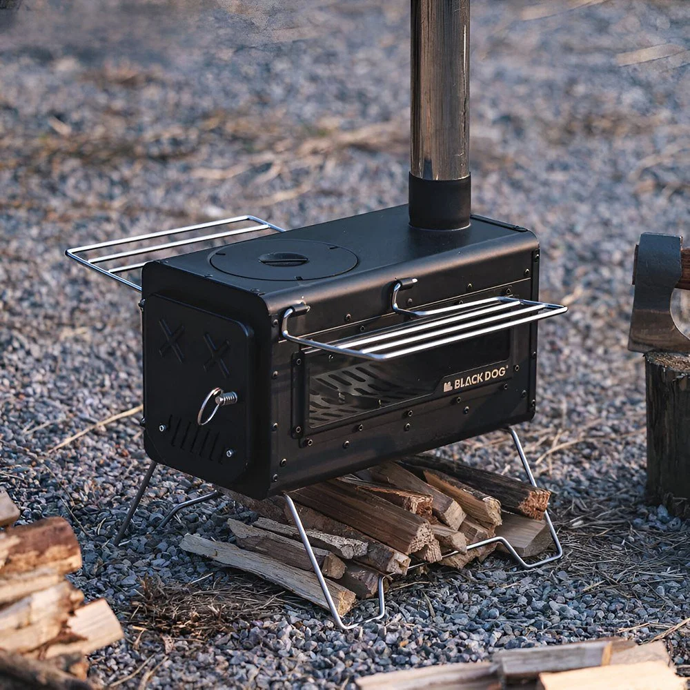 Portable Stainless Steel Wood Burning Stove for Outdoor Cooking & Heating