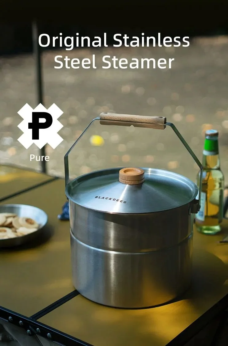 Stainless Steel Outdoor Steamer Pot for Camping Cooking
